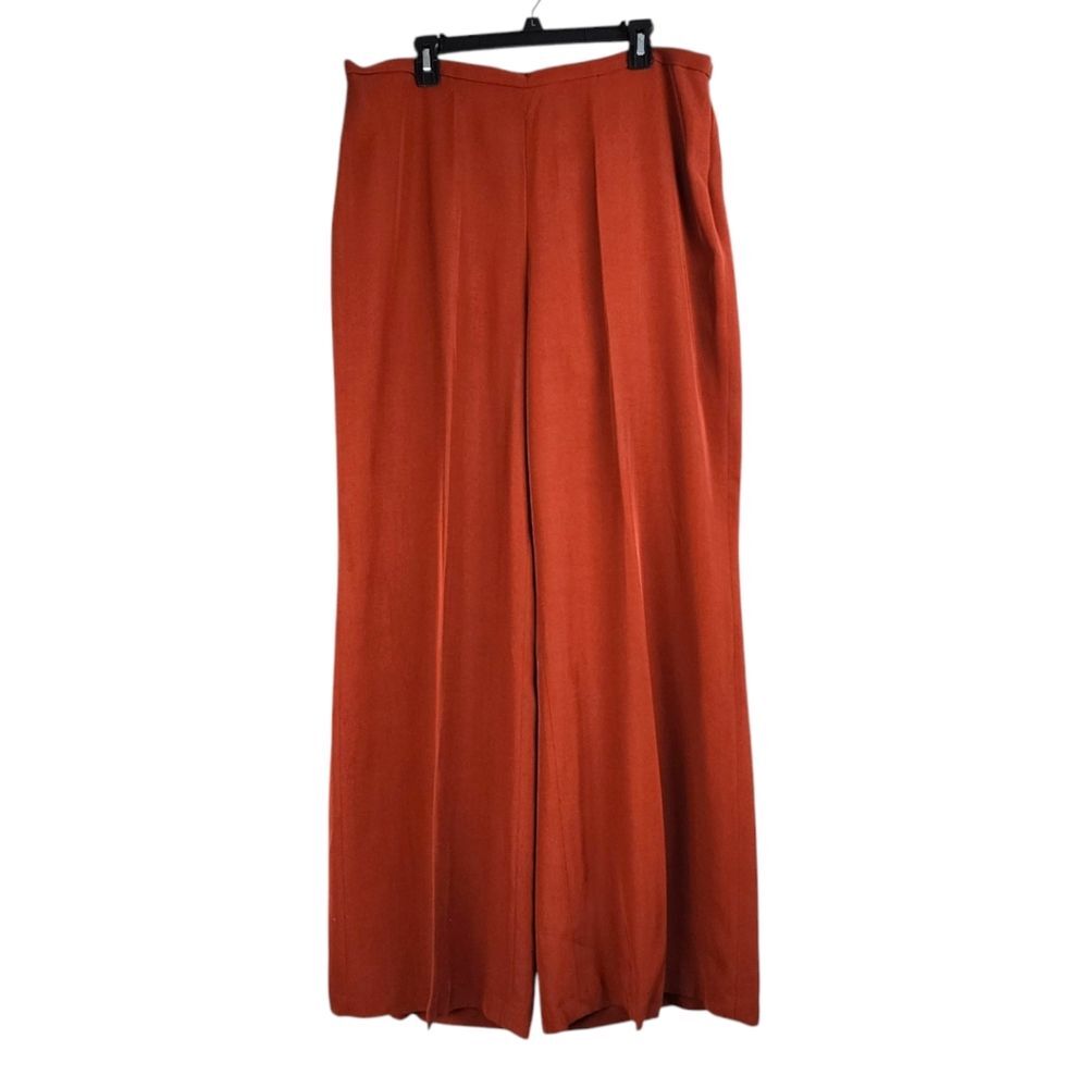 Zara Women's Wide-Leg Trousers in Rust